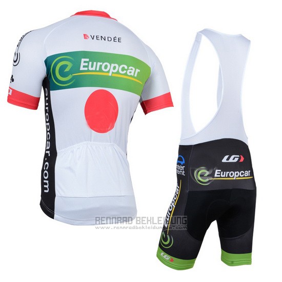 2014 Fahrradbekleidung Europcar Champion Japan Trikot Kurzarm und Tragerhose